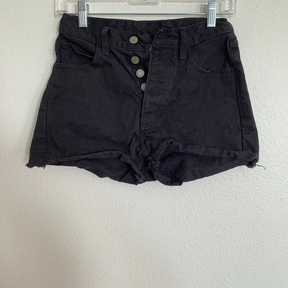 J. Galt Shanghai Black Button-Up Shorts - Picture 5 of 5